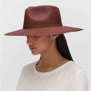 Cuyana Wide Brim Ecuador Straw Hat in Chocolate